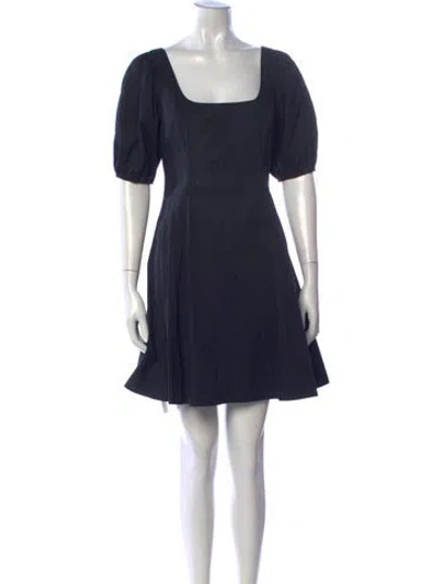 Pre-owned Staud Square Neckline Mini Dress In Black