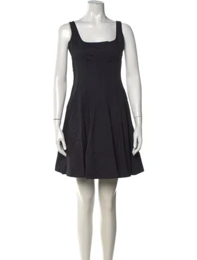 Pre-owned Staud Square Neckline Mini Dress In Black