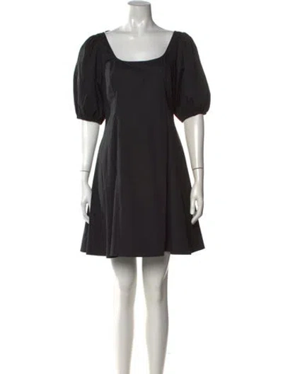 Pre-owned Staud Square Neckline Mini Dress In Black