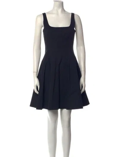 Pre-owned Staud Square Neckline Mini Dress In Black