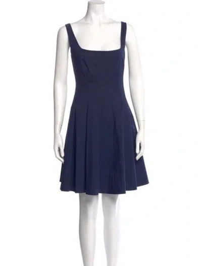 Pre-owned Staud Square Neckline Mini Dress In Blue