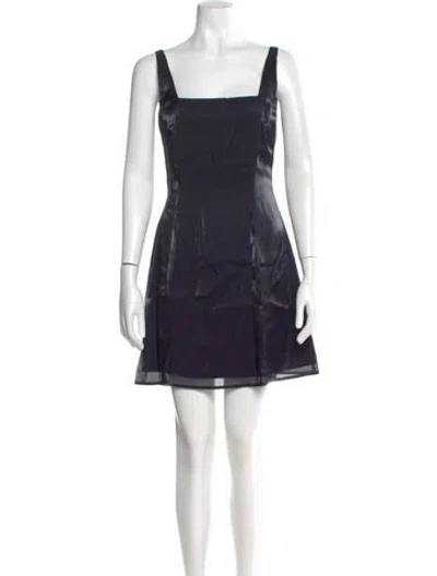 Pre-owned Staud Square Neckline Mini Dress In Blue
