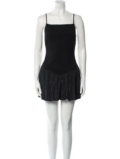 Pre-owned Staud Square Neckline Mini Dress In Blue