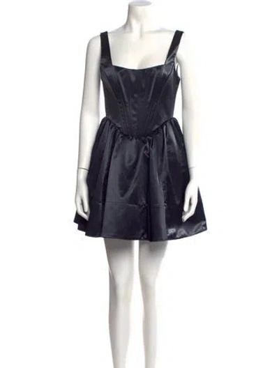 Pre-owned Staud Square Neckline Mini Dress In Blue