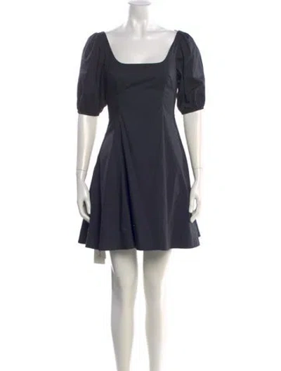 Pre-owned Staud Square Neckline Mini Dress In Blue