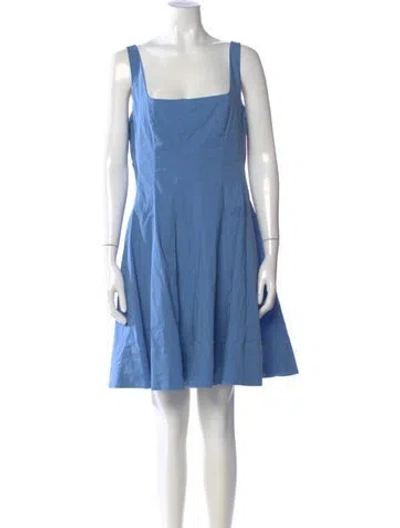 Pre-owned Staud Square Neckline Mini Dress In Blue