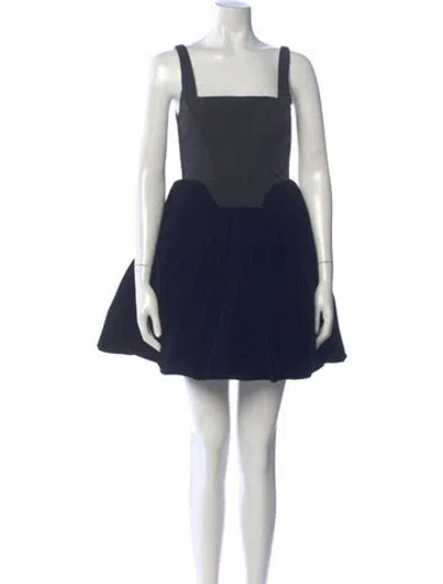 Pre-owned Staud Square Neckline Mini Dress In Blue