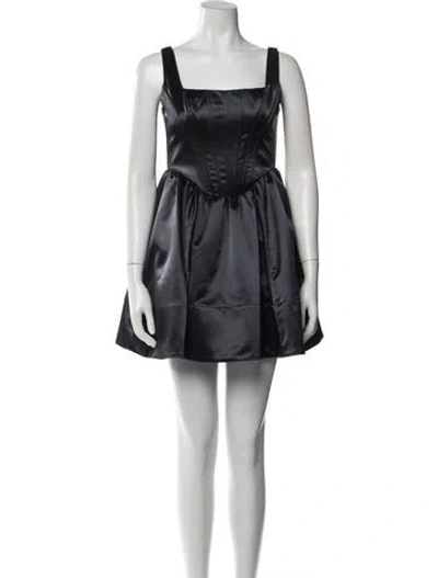 Pre-owned Staud Square Neckline Mini Dress In Blue