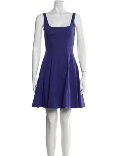 Pre-owned Staud Square Neckline Mini Dress In Blue