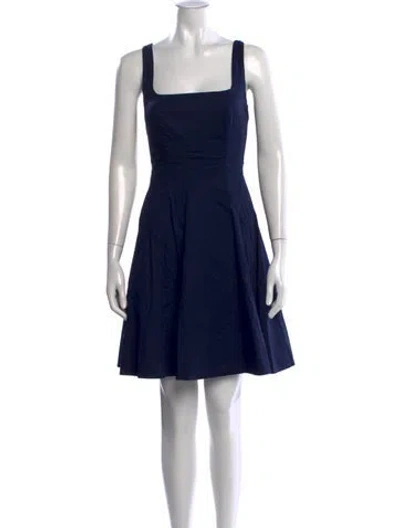 Pre-owned Staud Square Neckline Mini Dress In Blue