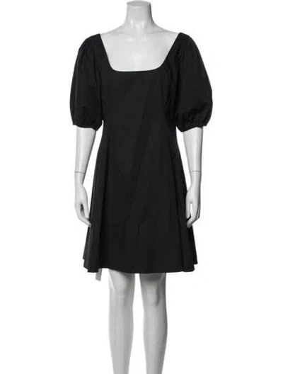 Pre-owned Staud Square Neckline Mini Dress In Blue