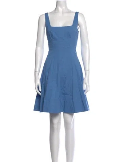 Pre-owned Staud Square Neckline Mini Dress In Blue