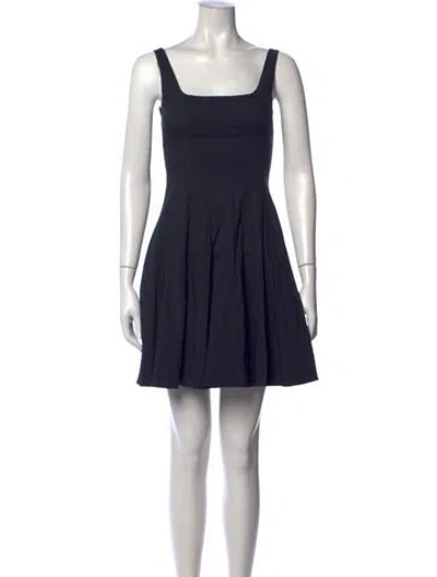 Pre-owned Staud Square Neckline Mini Dress In Blue