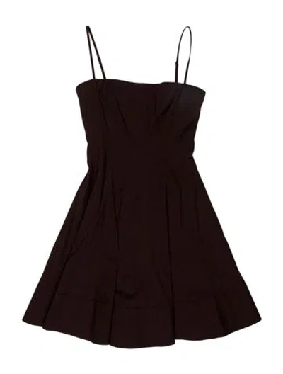 Pre-owned Staud Square Neckline Mini Dress In Brown
