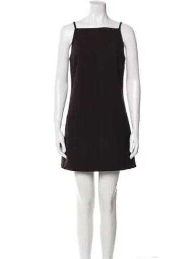 Pre-owned Staud Square Neckline Mini Dress In Brown