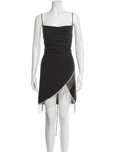 Pre-owned Staud Square Neckline Mini Dress In Gray