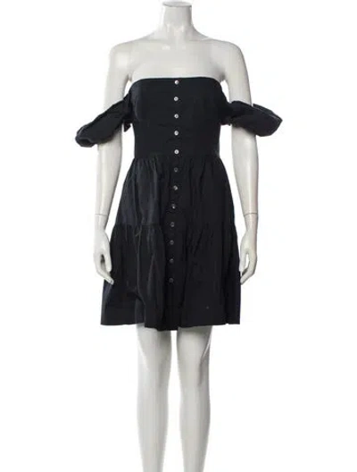 Pre-owned Staud Square Neckline Mini Dress In Green