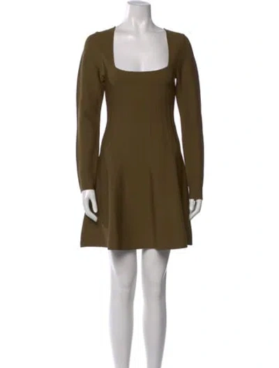 Pre-owned Staud Square Neckline Mini Dress In Green