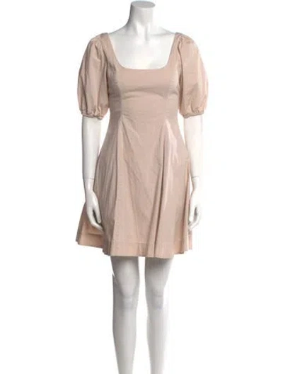 Pre-owned Staud Square Neckline Mini Dress In Neutral