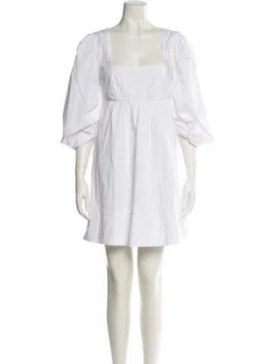 Pre-owned Staud Square Neckline Mini Dress In Neutral