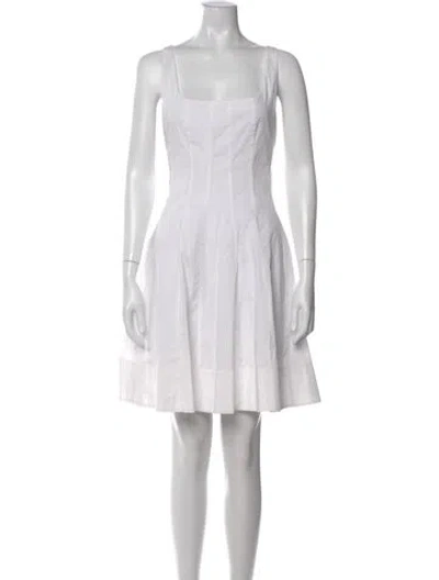 Pre-owned Staud Square Neckline Mini Dress In Neutral