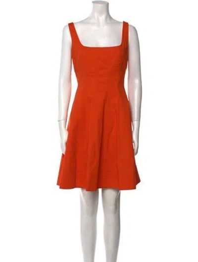Pre-owned Staud Square Neckline Mini Dress In Orange