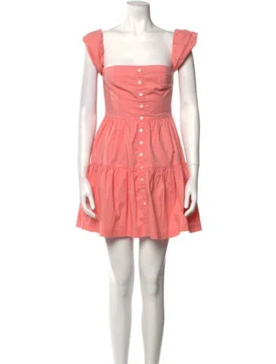 Pre-owned Staud Square Neckline Mini Dress In Orange