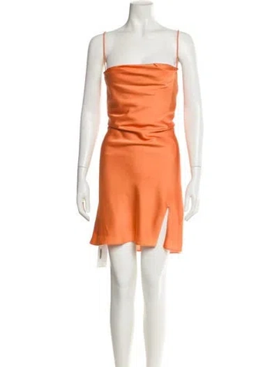 Pre-owned Staud Square Neckline Mini Dress In Orange
