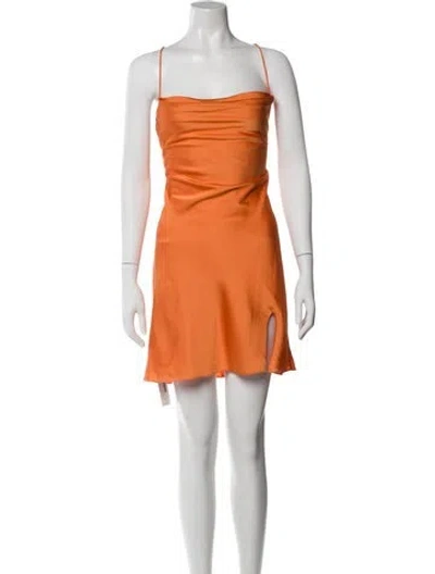 Pre-owned Staud Square Neckline Mini Dress In Orange