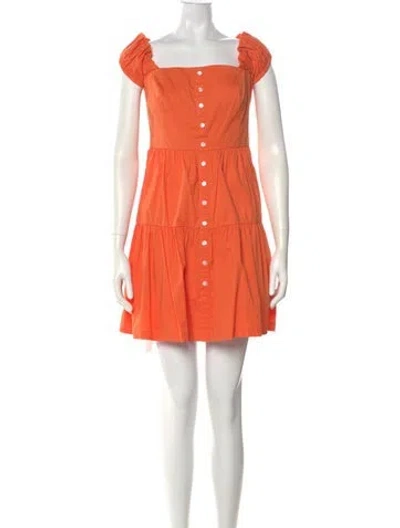 Pre-owned Staud Square Neckline Mini Dress In Orange