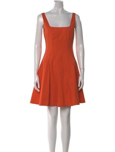 Pre-owned Staud Square Neckline Mini Dress In Orange