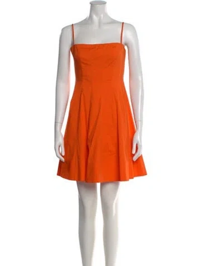 Pre-owned Staud Square Neckline Mini Dress In Orange