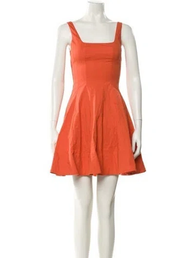 Pre-owned Staud Square Neckline Mini Dress In Orange