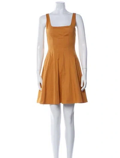 Pre-owned Staud Square Neckline Mini Dress In Orange