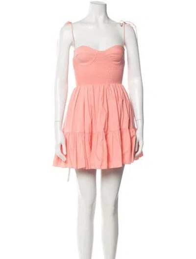 Pre-owned Staud Square Neckline Mini Dress In Orange