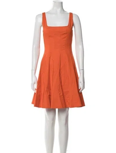 Pre-owned Staud Square Neckline Mini Dress In Orange