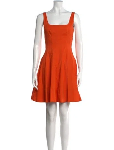 Pre-owned Staud Square Neckline Mini Dress In Orange