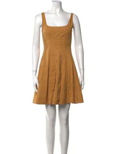 Pre-owned Staud Square Neckline Mini Dress In Orange