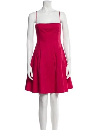 Pre-owned Staud Square Neckline Mini Dress In Pink