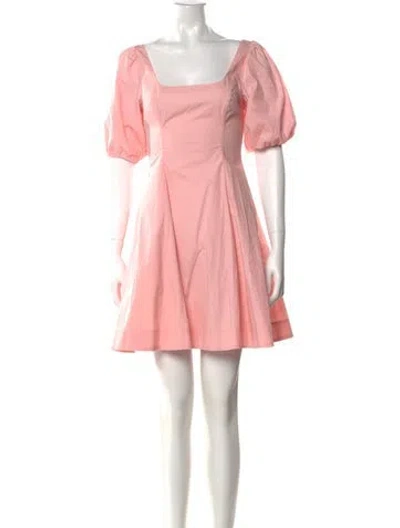 Pre-owned Staud Square Neckline Mini Dress In Pink