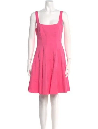 Pre-owned Staud Square Neckline Mini Dress In Pink
