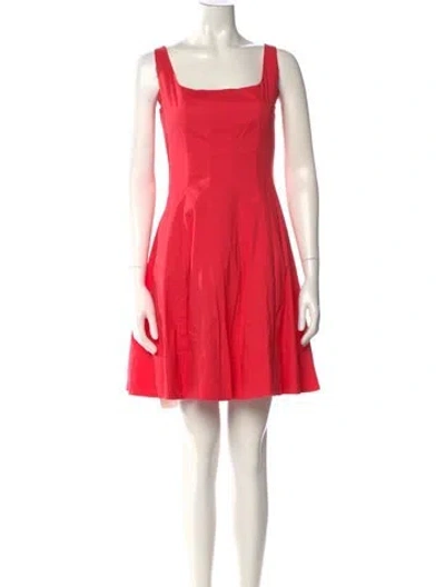 Pre-owned Staud Square Neckline Mini Dress In Pink