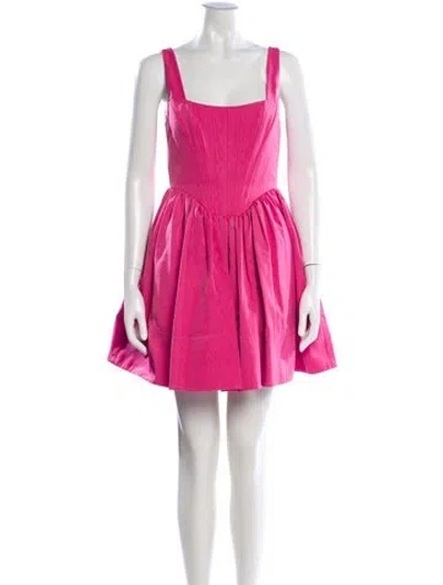 Pre-owned Staud Square Neckline Mini Dress In Pink
