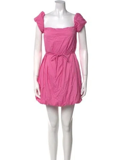 Pre-owned Staud Square Neckline Mini Dress In Pink