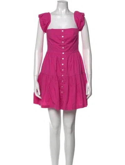 Pre-owned Staud Square Neckline Mini Dress In Pink