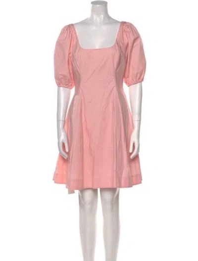 Pre-owned Staud Square Neckline Mini Dress In Pink