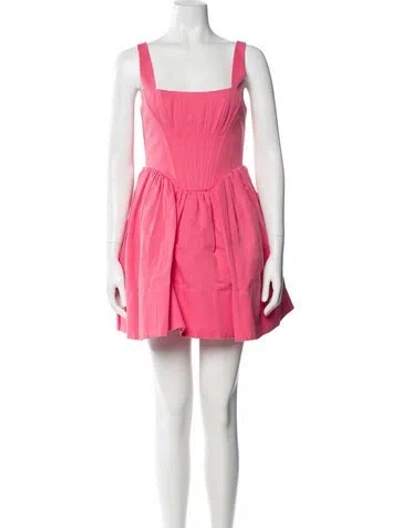 Pre-owned Staud Square Neckline Mini Dress In Pink