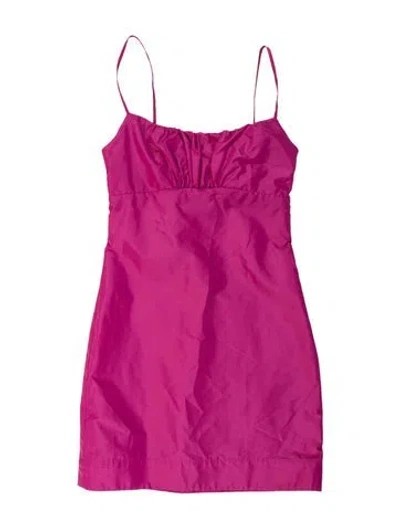 Pre-owned Staud Square Neckline Mini Dress In Pink