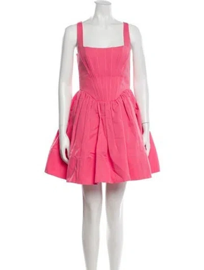 Pre-owned Staud Square Neckline Mini Dress In Pink