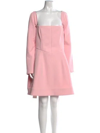 Pre-owned Staud Square Neckline Mini Dress In Pink